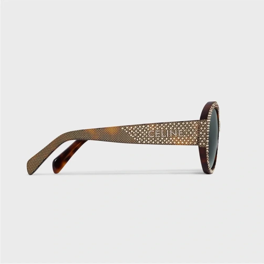 CELINE Round Sunglasses in Acetate with Crystals - Picture 7 of 10